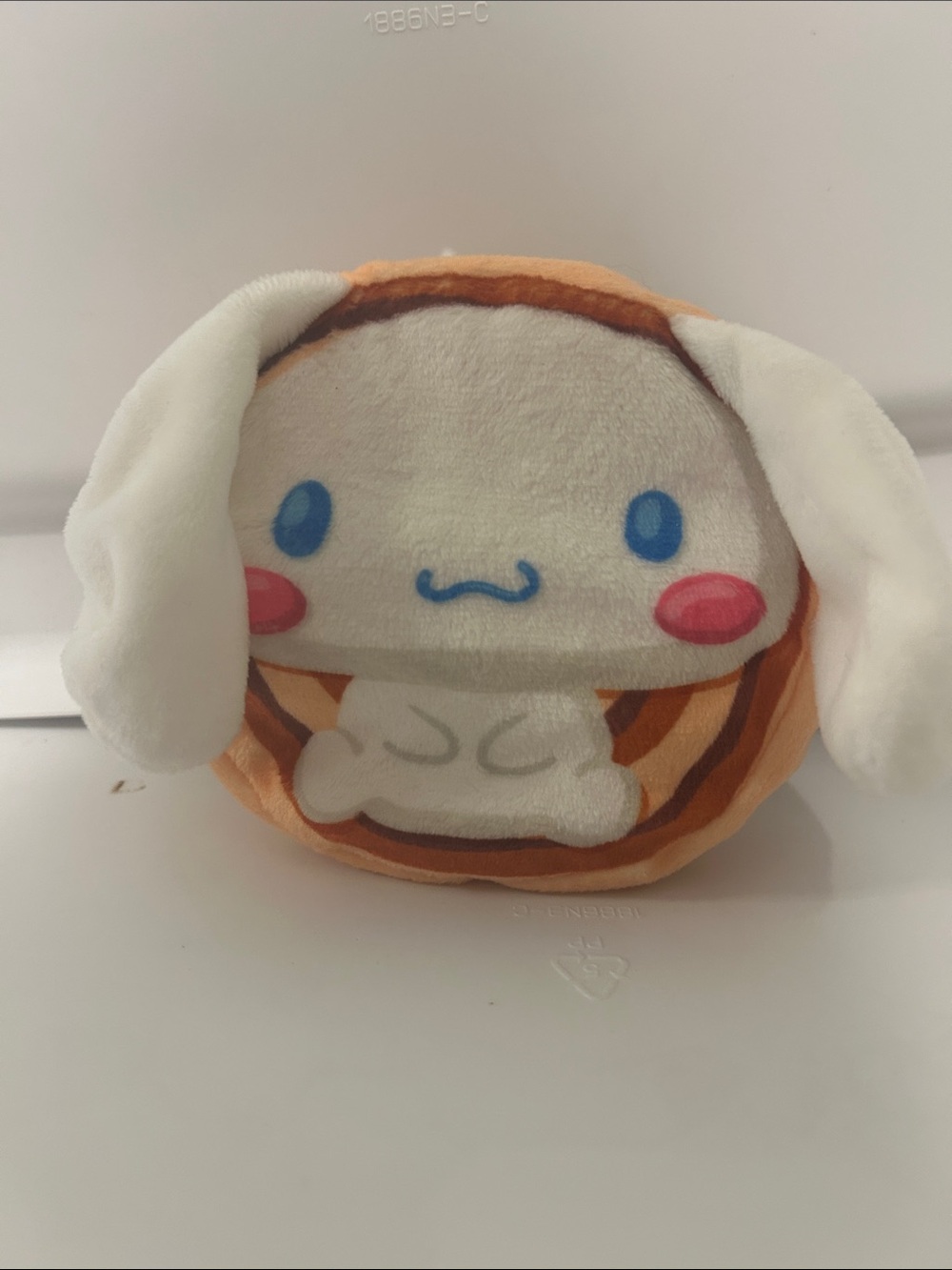 Cute White & Orange Bunny Plush Stuffed Animal - Soft Cuddly Toy